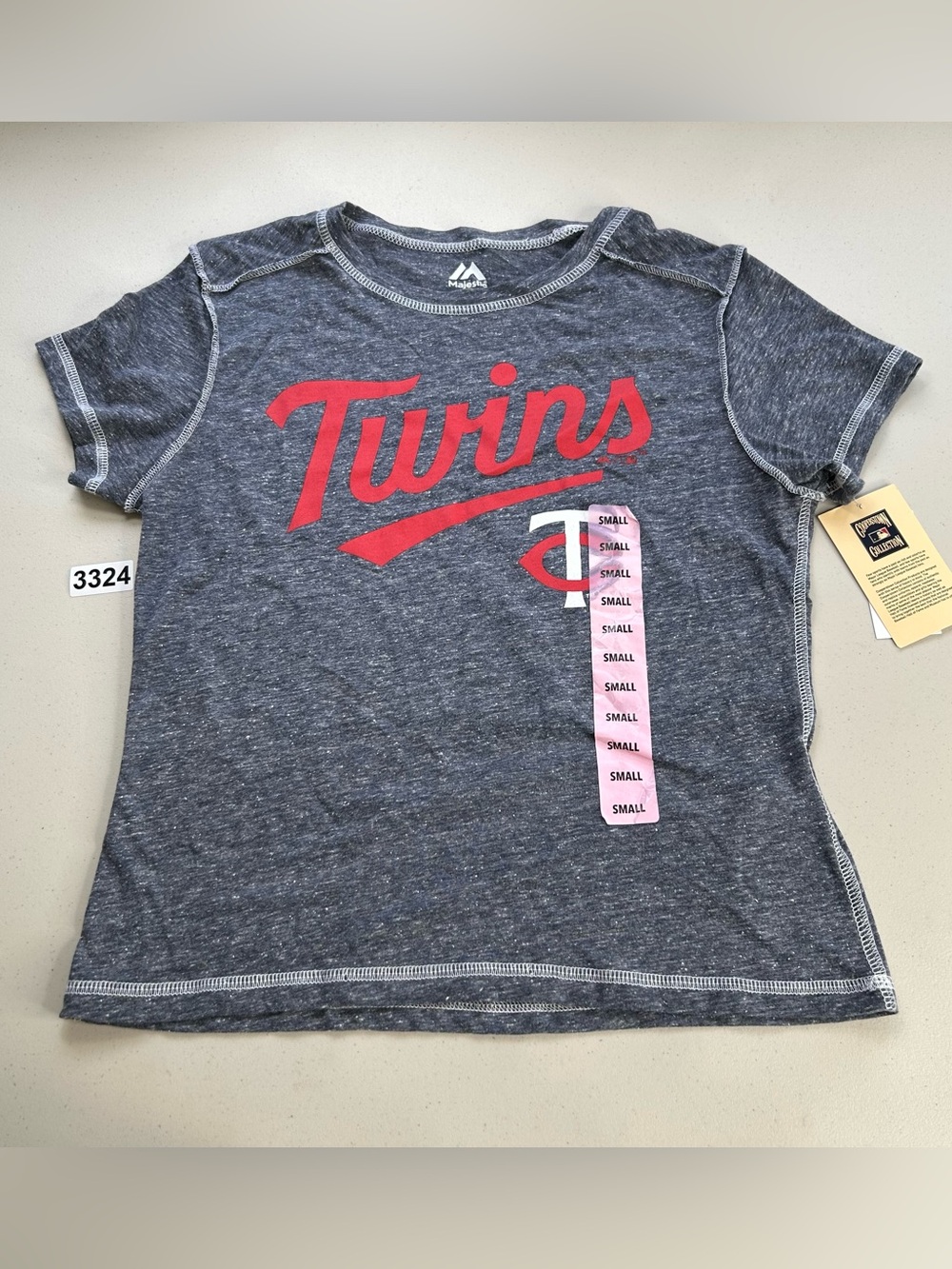 Mlb Minnesota Twins Women's Gray Short Sleeve T Shirt Size Small S